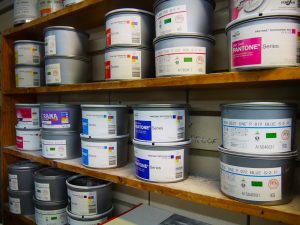 Shelves of the best quality printing inks